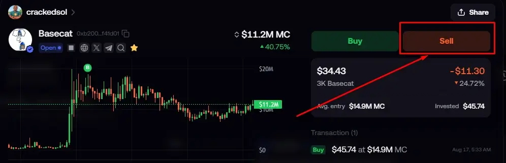 FOMO App take profit