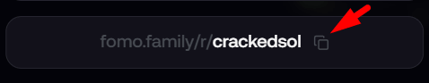 copy referral code on FOMO