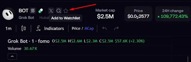 add memecoins to watchlist on fomo