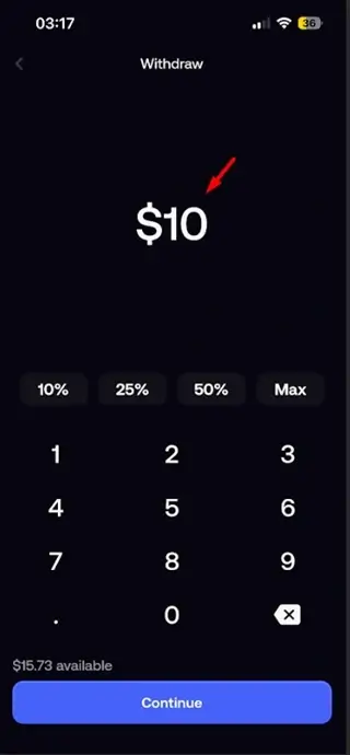 how to withdraw from Fomo app