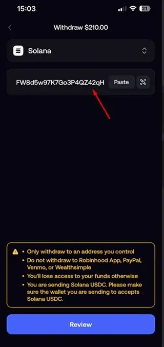 how to withdraw solana from fomo app