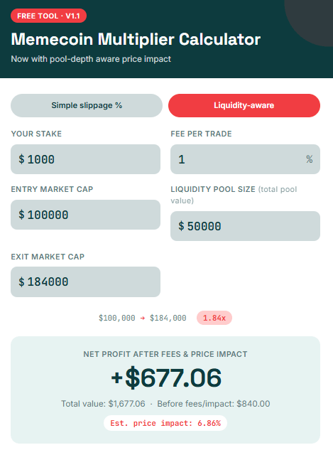 memecoin calculator