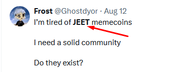 memecoin glossary  jeet
