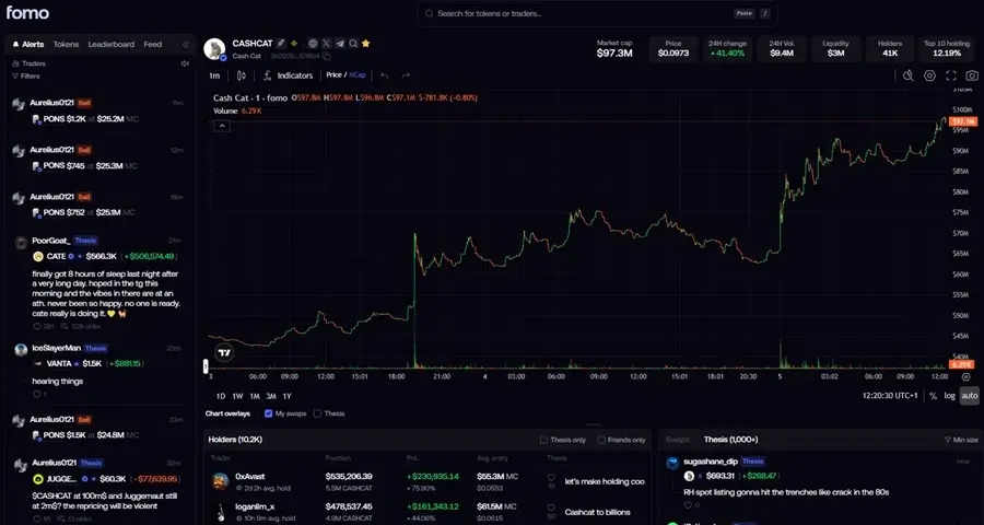 the fomo trading crypto app feed
