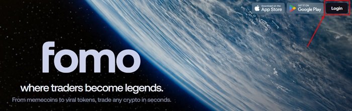 Login to fomo app