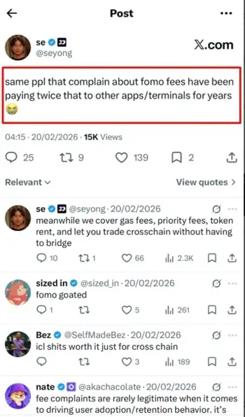 the Fomo crypto App trading fees