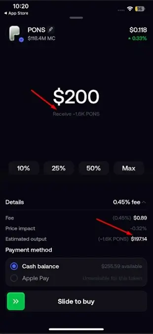 the Fomo swap fees